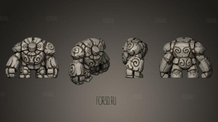 Stone Golem stl model for CNC